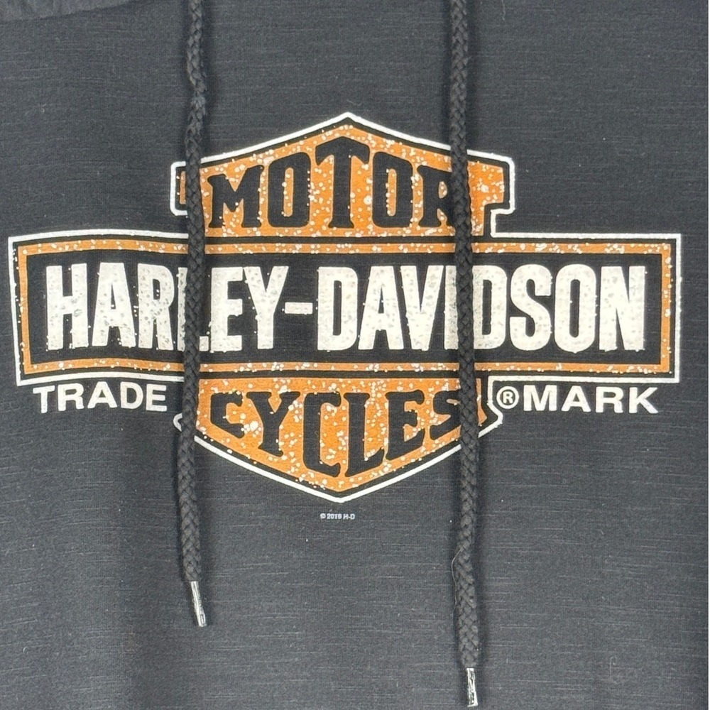 Harley Davidson Woman Hoodie Black Long Sleeve Logo Graphic Size 2XL Lifestyle - Picture 6 of 7
